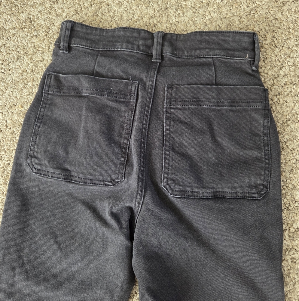 Everlane Cropped Slim Pants Blavk Denim Size 00 - Picture 6 of 10
